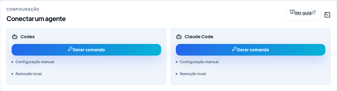Agentes externos com dados fictícios